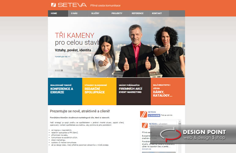 webové stránky PR agentury Seteva